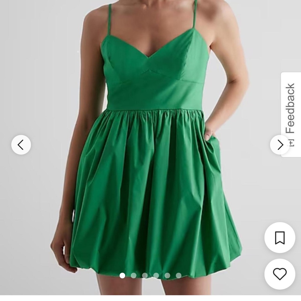 Express Green Spaghetti-Strap Mini Dress